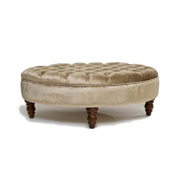 Oval Buttoned Footstool