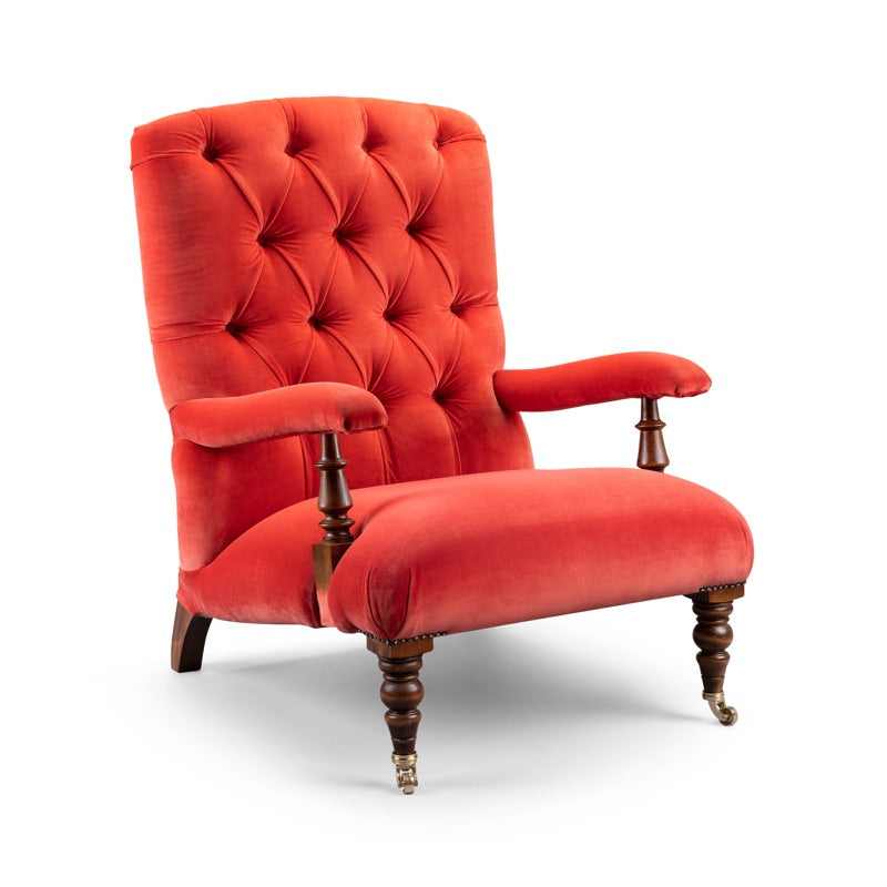 Open Armchair, in Stain Resistant Cotton Velvet
