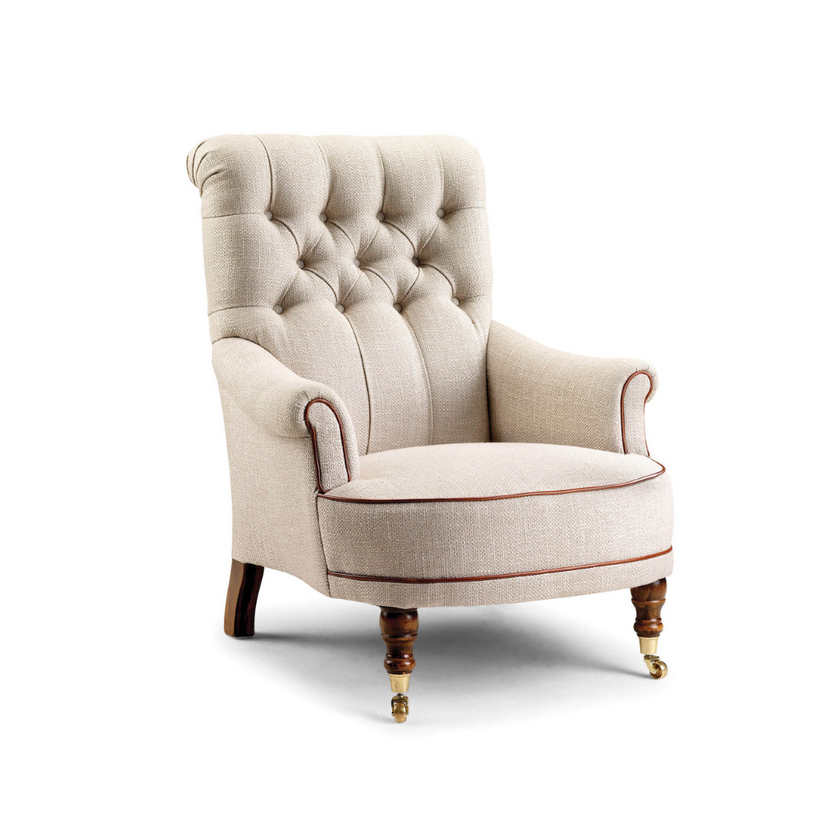 Fireside Chair with Buttoned Back