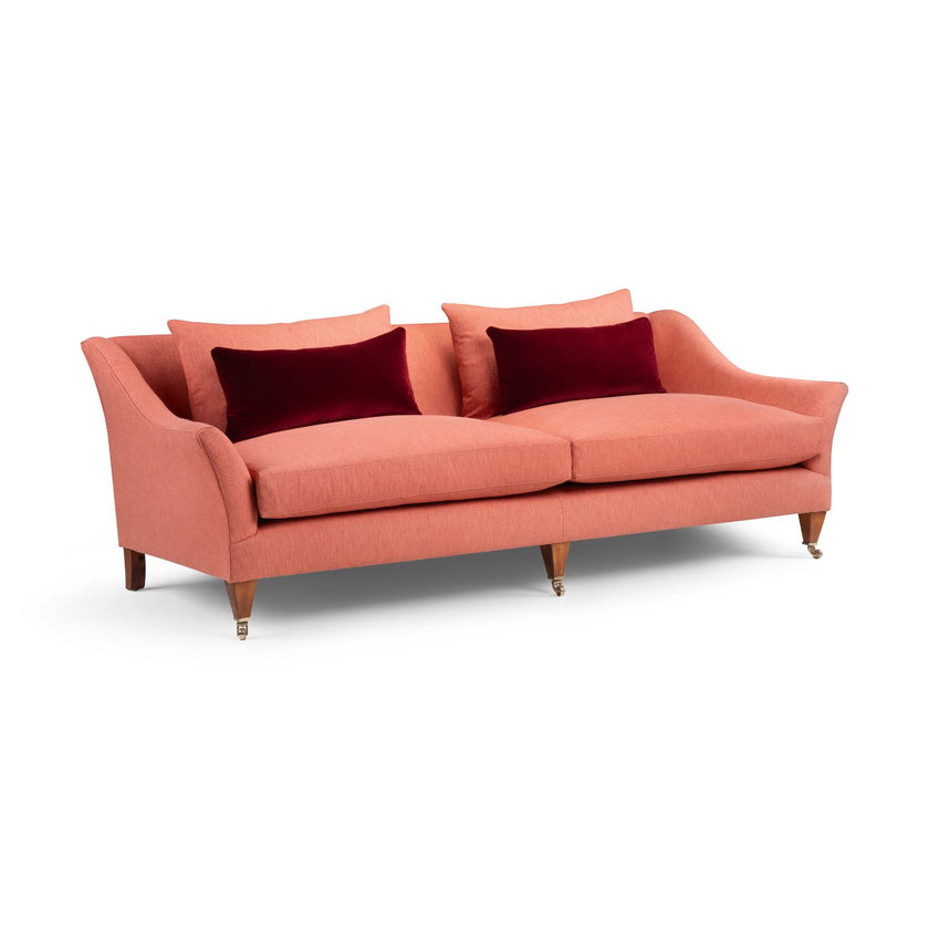 Large Georgian 3 Seater Sofa, in Plain Linen Blend