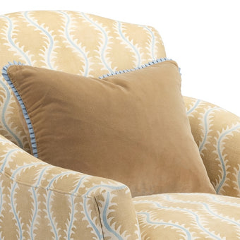 Scatter Cushion in Velvet with Blue Trim