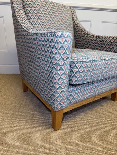 Modern Armchair in Small Scale Pattern
