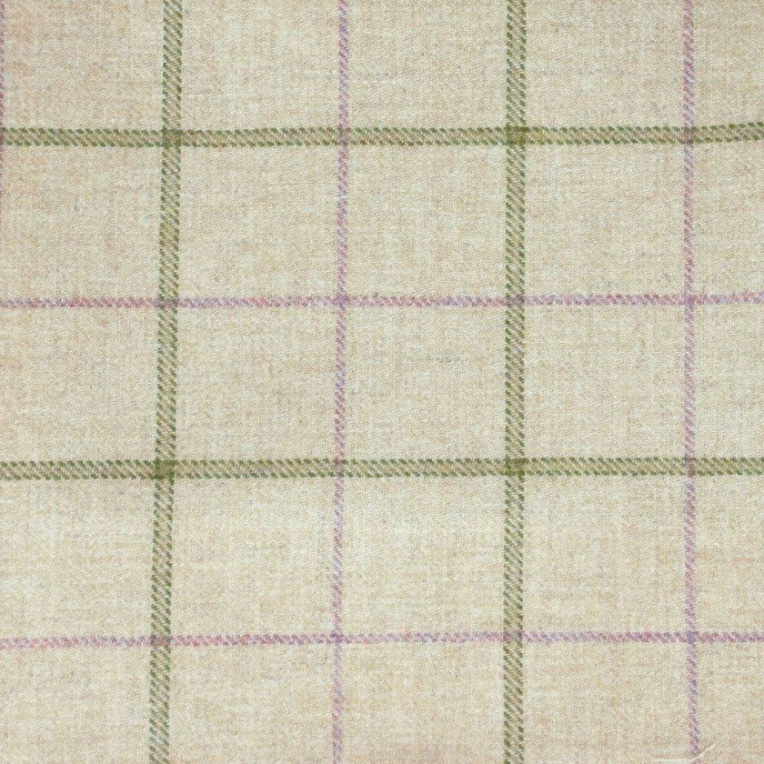Oakham Wing Chair in Beige Wool Check