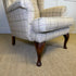 Oakham Wing Chair in Beige Wool Check Side