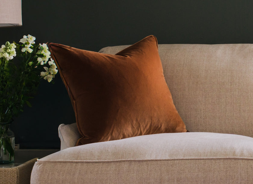 Scatter Cushion in Cinnamon Velvet