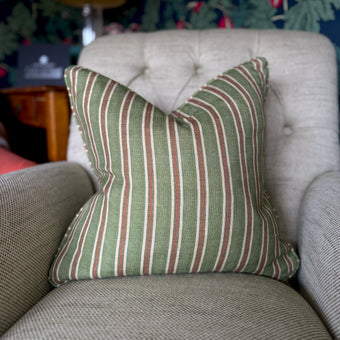 Scatter Cushion in Green Stripe