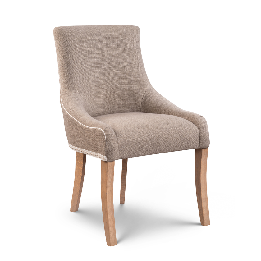 Side Chair in Linen with Trims