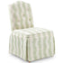 The Bedroom Chair with Kick Pleat Valance, in Striped Leaf Print