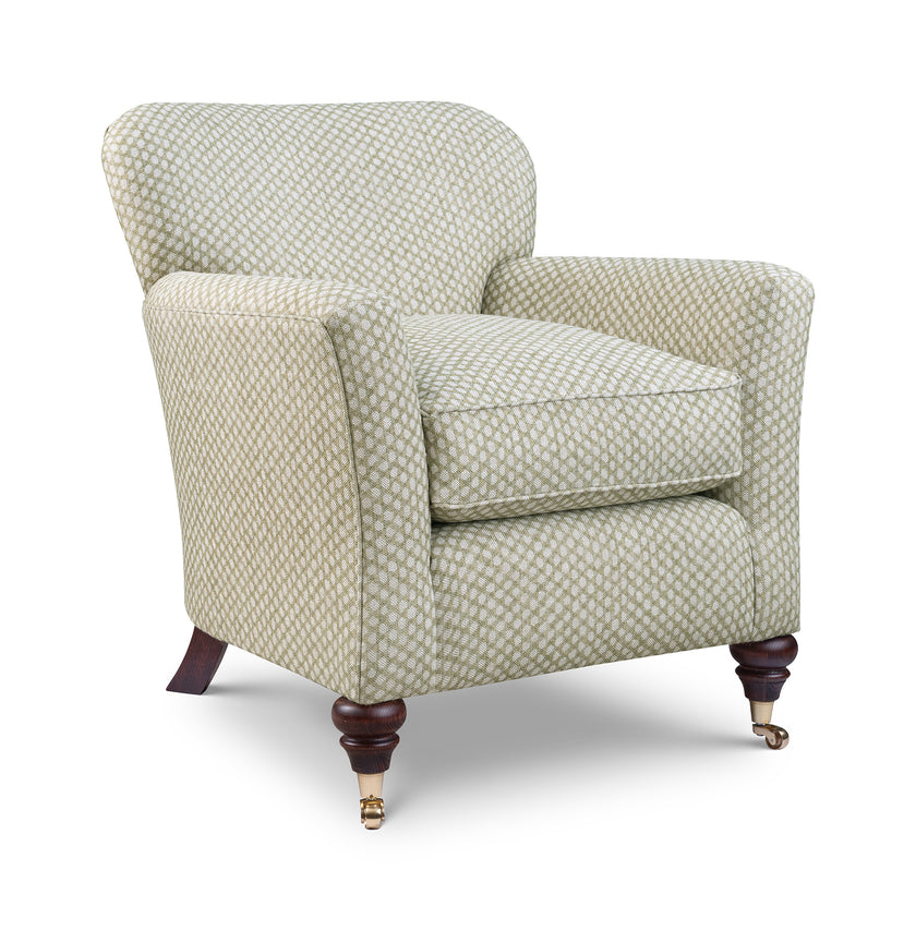 The Lucia, Small Occasional Armchair in Fermoie Wicker Linen