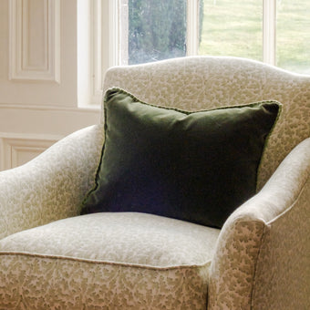 Scatter Cushion in Green Velvet with Trim