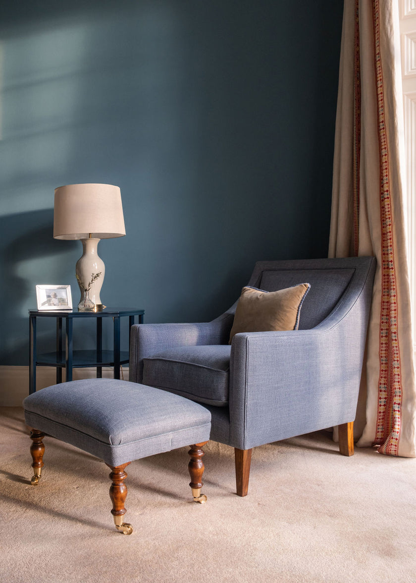 Contemporary Armchair in Rustic Linen