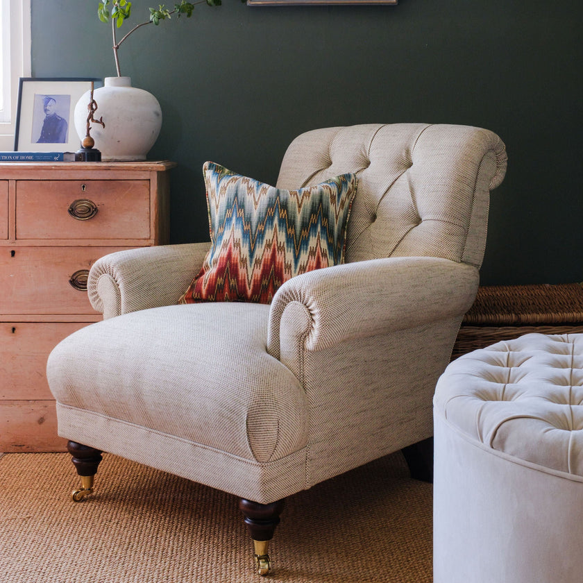 The Library Chair, in Textured Hopsack Weave