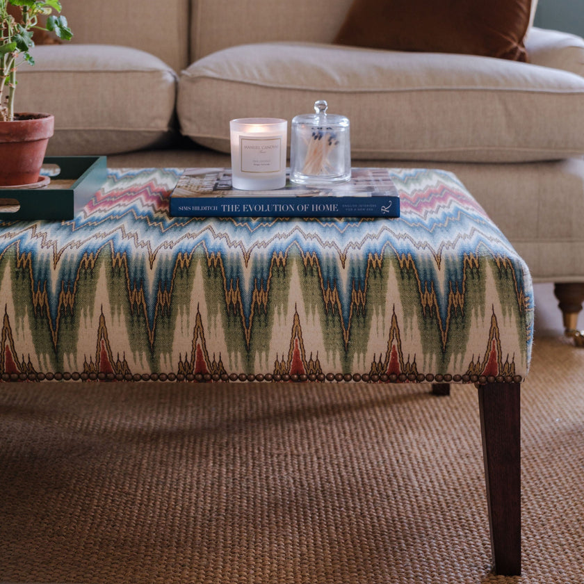 The Fortnum Stool, in a Stunning Flamestitch Wool by Teyssier