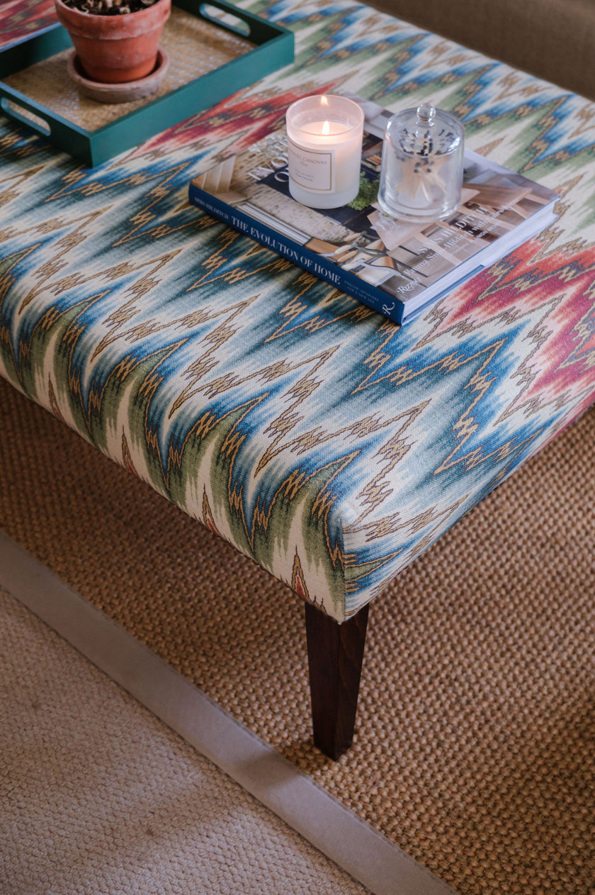 The Fortnum Stool, in a Stunning Flamestitch Wool by Teyssier