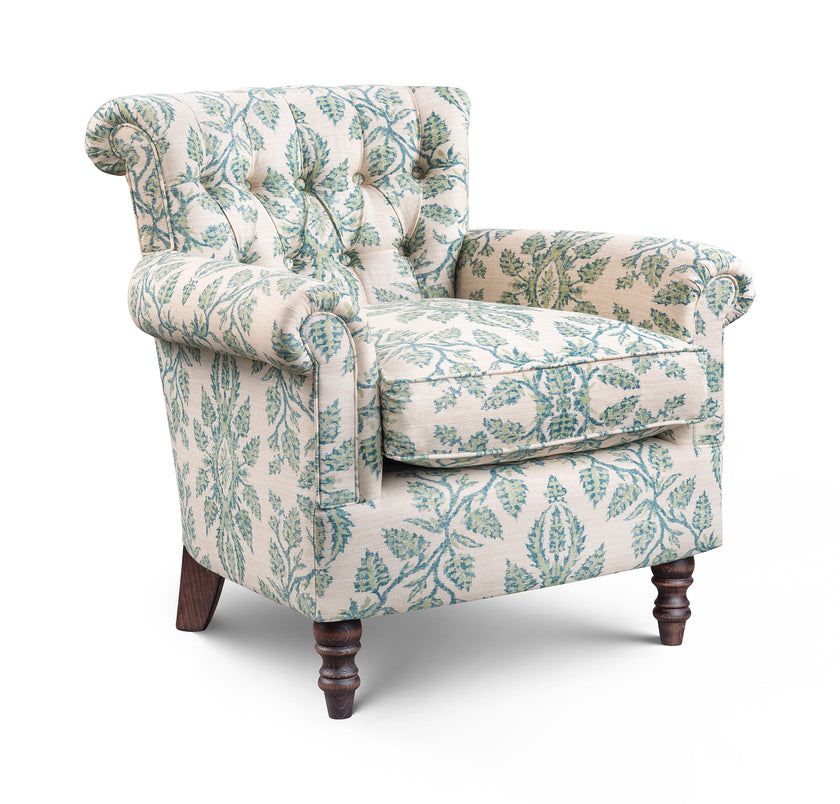 The Emelia, Occasional Chair in Damask Style Print