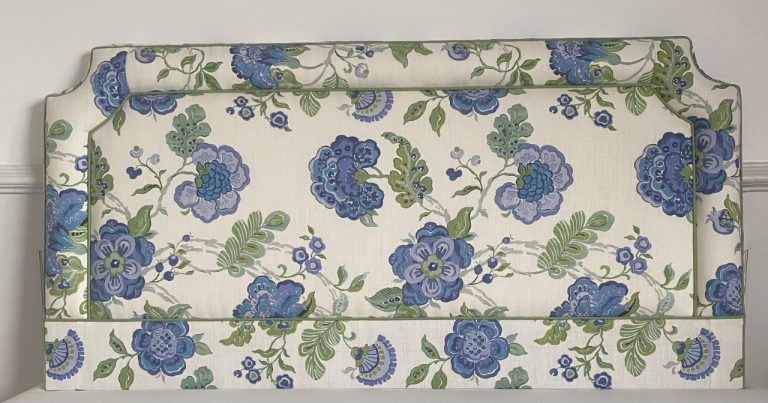 Upholstered Headboard in Blithfield Somerset Blue/Green - Kingsize