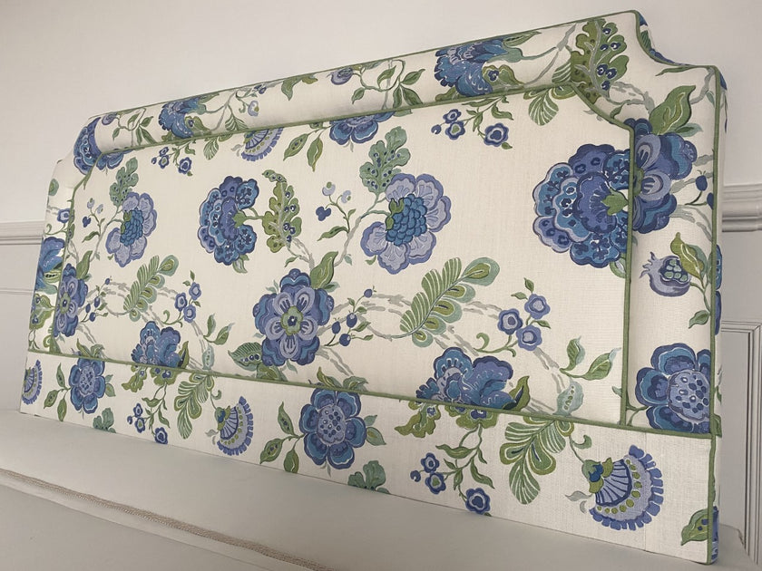 Upholstered Headboard in Blithfield Somerset Blue/Green - Kingsize